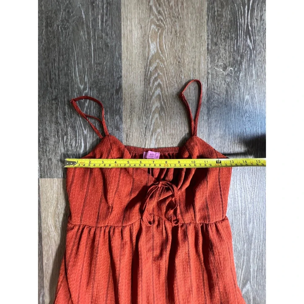 Mi Ami Francesca's Mini Dress Women Medium Rust‎ Orange Excellent Tiered Boho